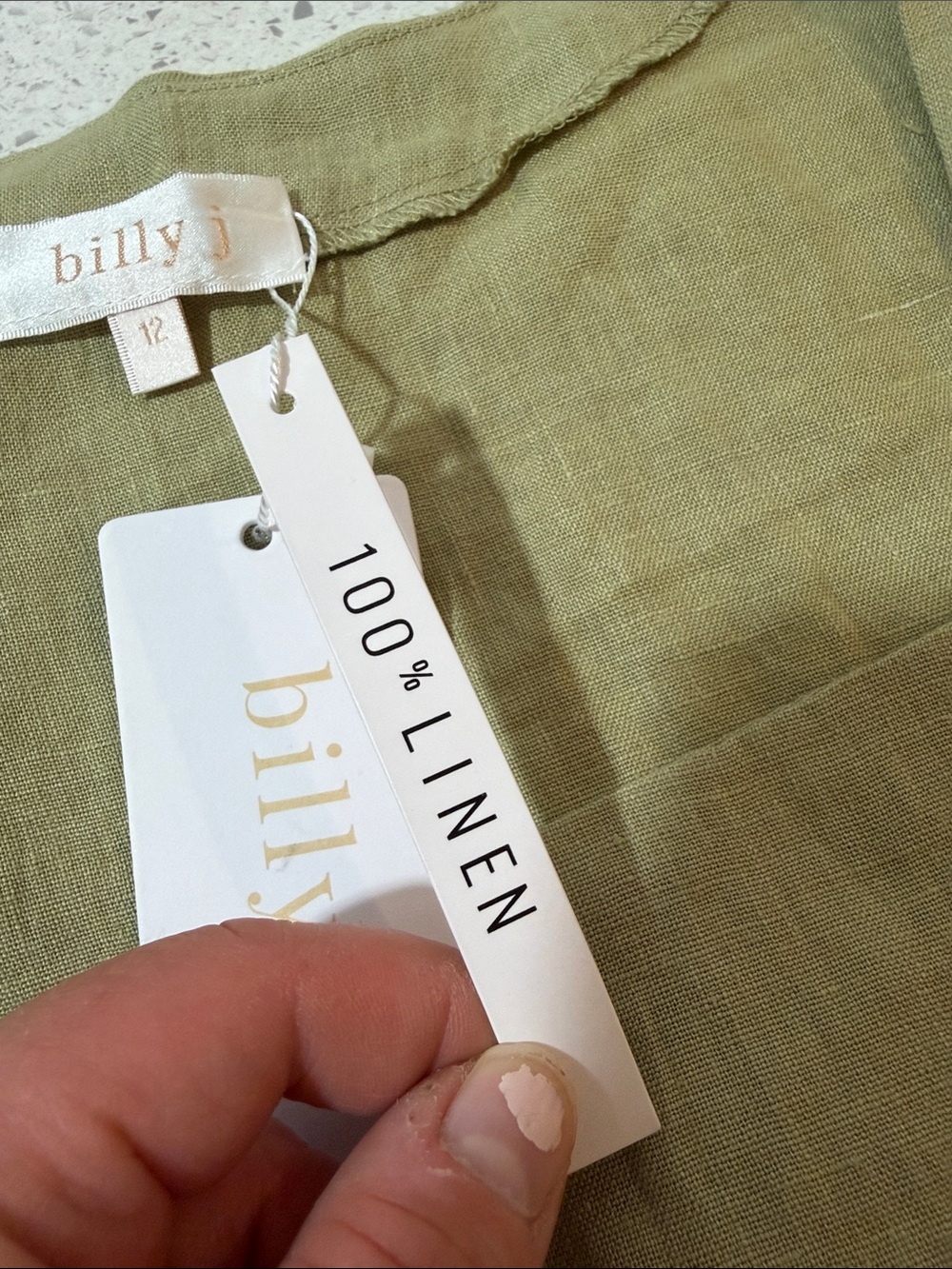 NWT Billy J LINEN Square Neck Sleeveless Top Lightweight Everyday Basic Size 12 - Picture 5 of 8